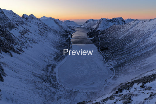 Icy Gryllefjord at Night